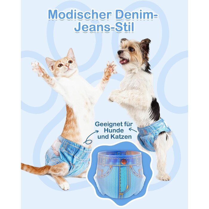 Hundewindeln für Hündinnen S, Blau Jeans, 48 Stk. - 31% Rabatt
