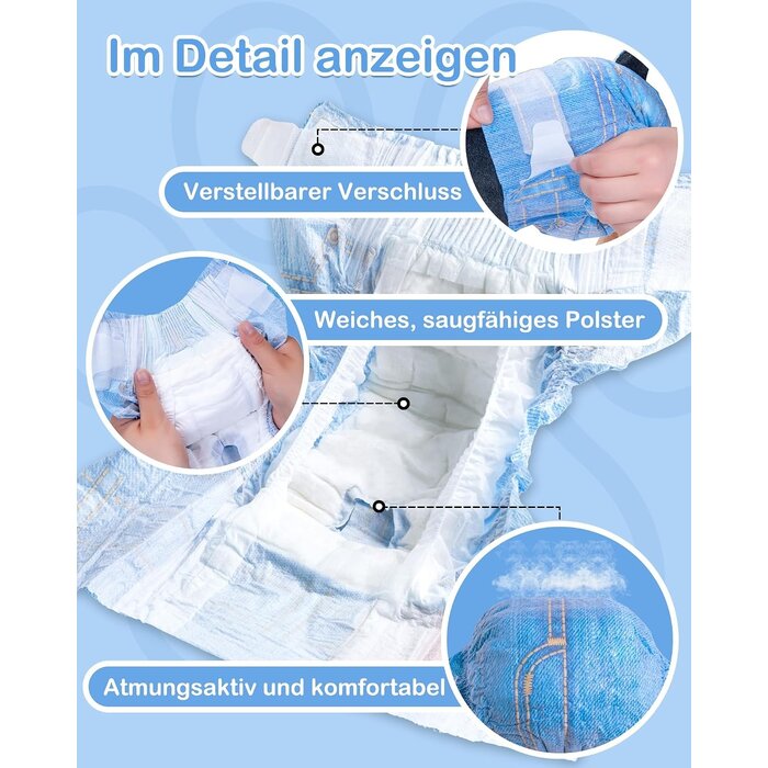 Hundewindeln für Hündinnen S, Blau Jeans, 48 Stk. - 31% Rabatt