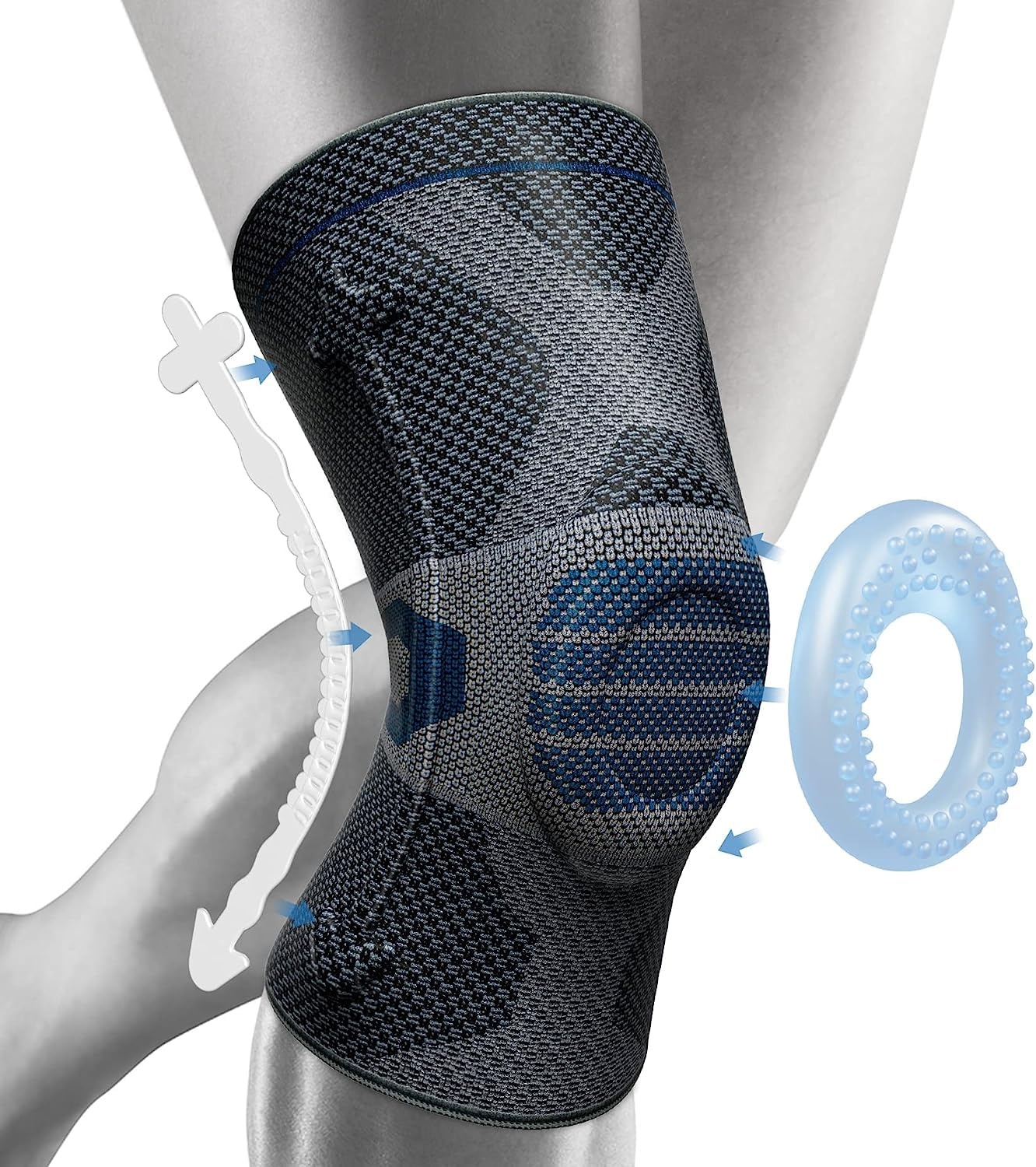 Kniebandage mit Patella-Gelpolster Gr. L - 30% Rabatt