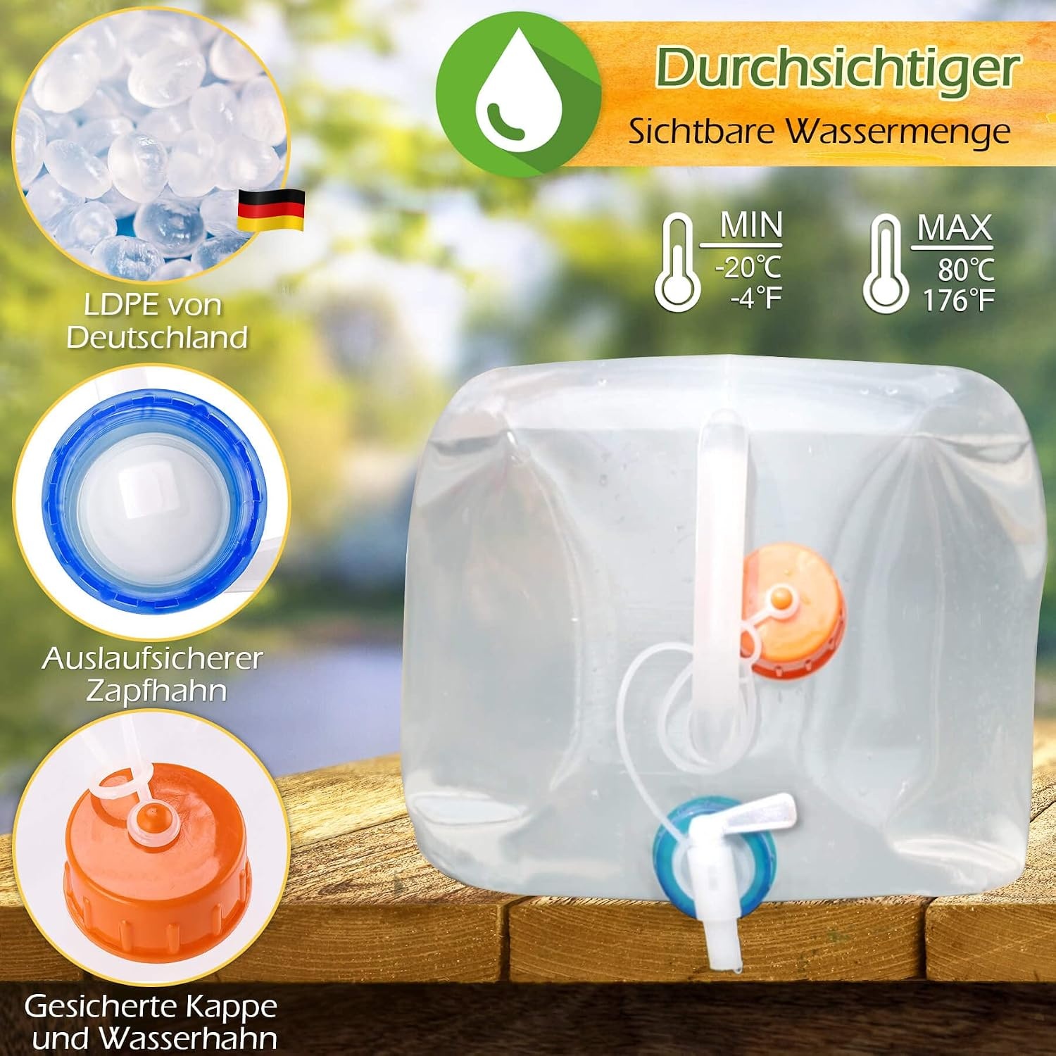 Faltbarer Wassertank 10L - Camping & Outdoor - 29% Rabatt