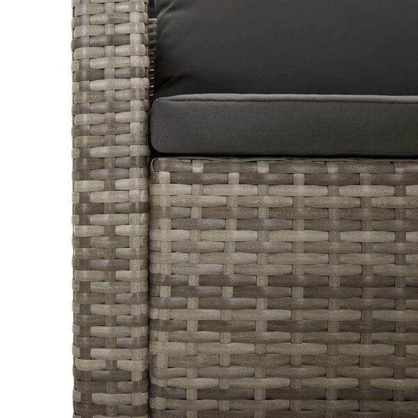 3-tlg. Garten-Loungeset Poly Rattan Grau - 35% Rabatt