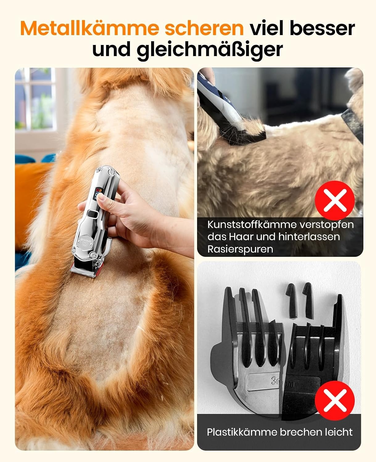 Profi Hundeschermaschine Kabellos - 33% Rabatt - Geräuscharm & Leistungsstark