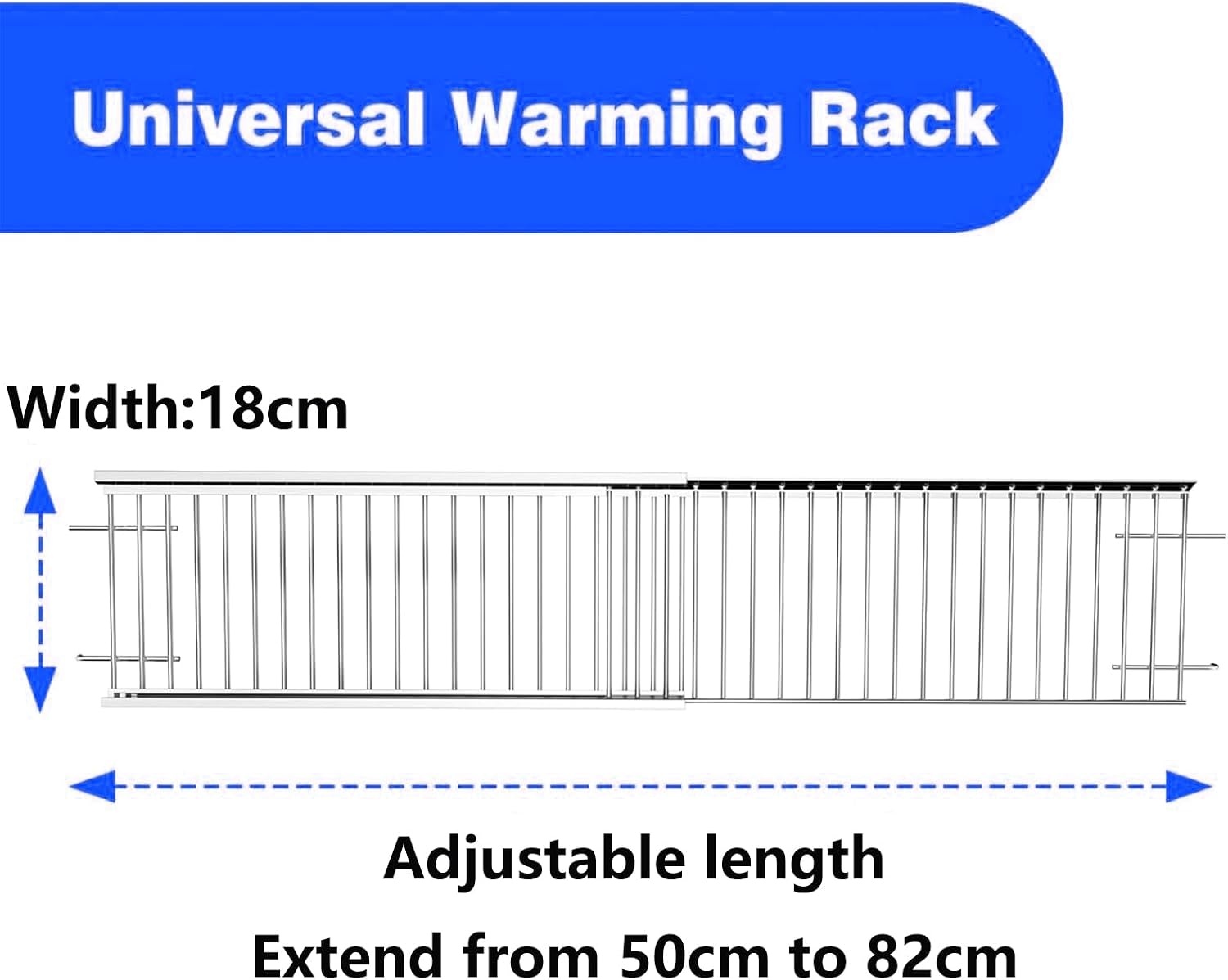 Universeller Warmhalterost Edelstahl, 50-82 cm - 30% Rabatt