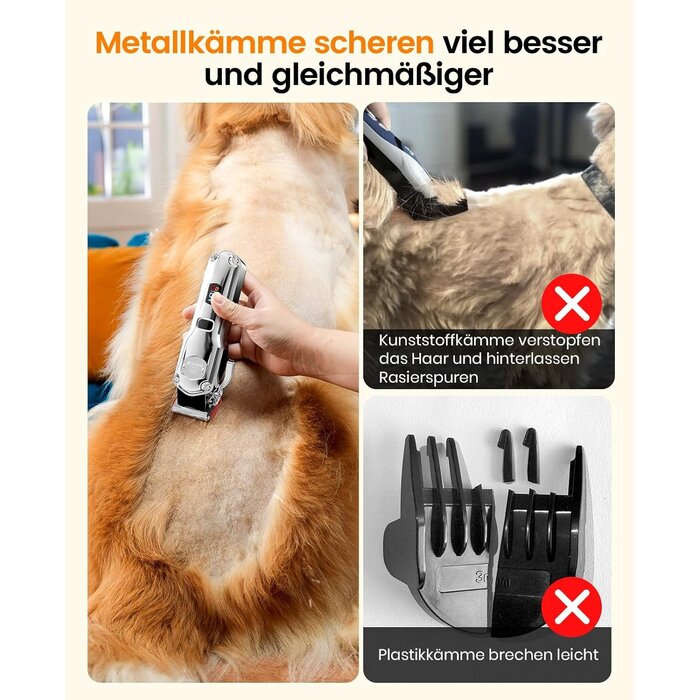 Profi Hundeschermaschine für dickes Haar - 33% Rabatt - Kabellos & Leise