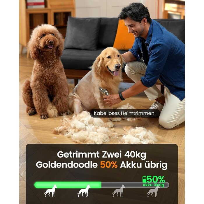 Profi Hundeschermaschine für dickes Haar - 33% Rabatt - Kabellos & Leise