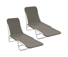 Vidaxl Klappbare Sonnenliegen 2er Set Grau - 46% Rabatt