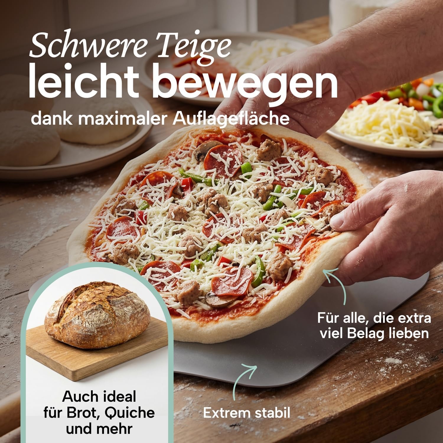 Pizzaschaufel aus Aluminium 30,5 x 30,5 cm - 29% Rabatt