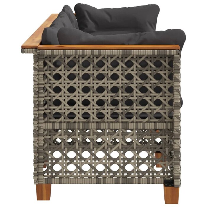 3-Sitzer Gartenbank Poly-Rattan Grau - 35% Rabatt