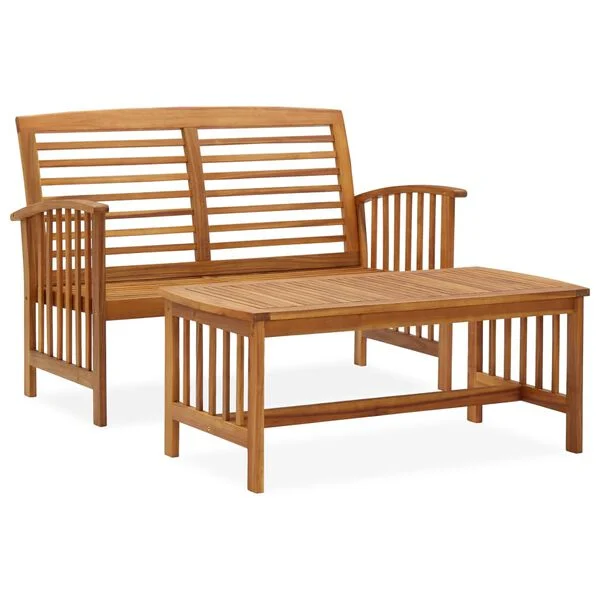 Massives Akazienholz Loungeset 2-teilig - 35% Rabatt