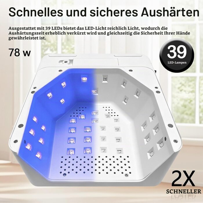 UV-LED-Nagellampe 48W mit Akku - 34% Rabatt