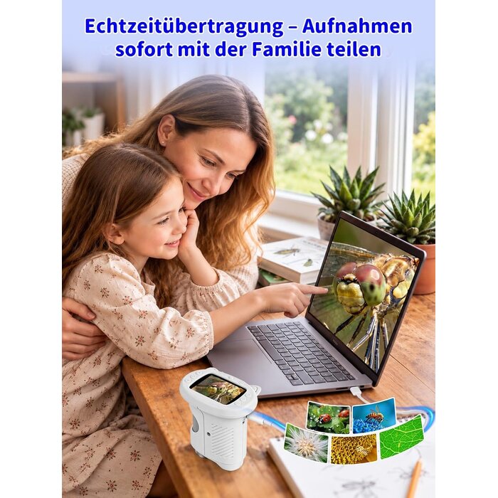 Digitales Kinder-Mikroskop 1000x Zoom - 30% Rabatt - Weiß