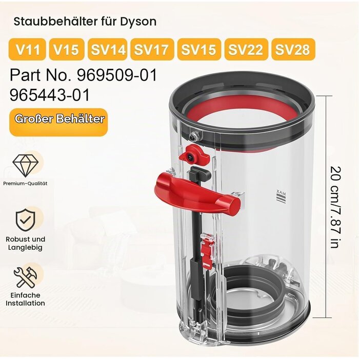 Ersatz-Staubbehälter für V11 & V15 Staubsauger - 31% Rabatt