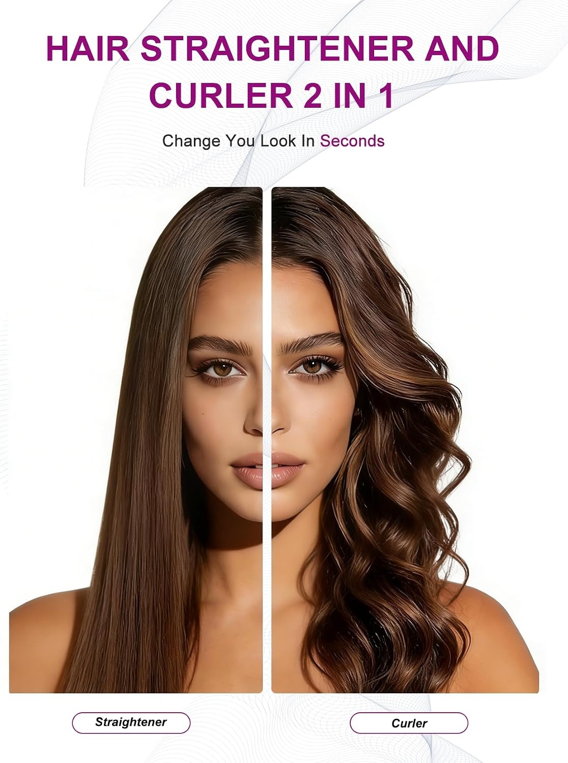 2-in-1 Glätteisen & Lockenstab - Keramik - 32% Rabatt