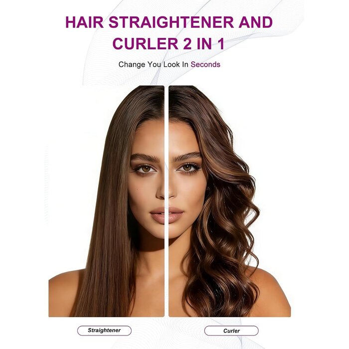 2-in-1 Glätteisen & Lockenstab - Keramik - 32% Rabatt