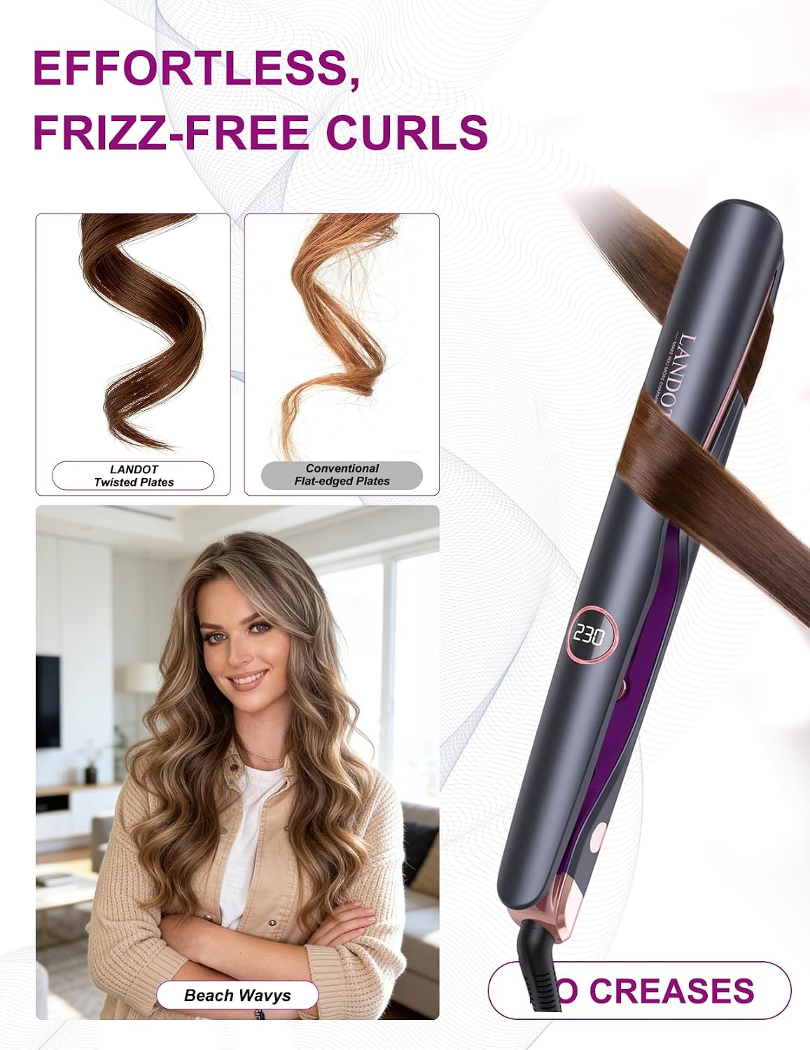 2-in-1 Glätteisen & Lockenstab - Keramik - 32% Rabatt