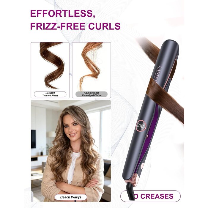 2-in-1 Glätteisen & Lockenstab - Keramik - 32% Rabatt