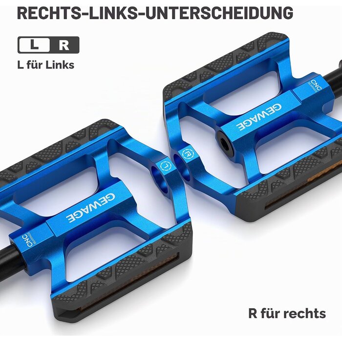 Aluminium Plattformpedale blau, 3 Industrielager - 30% Rabatt
