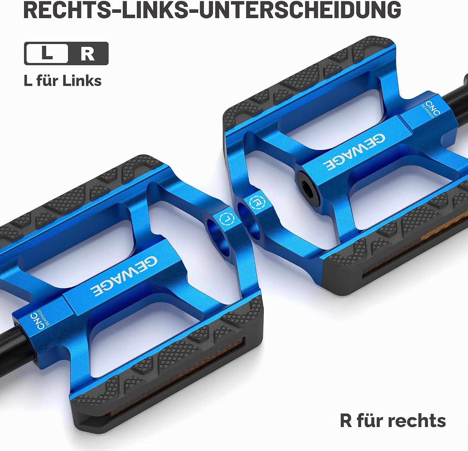 Aluminium Plattformpedale blau, 3 Industrielager - 30% Rabatt
