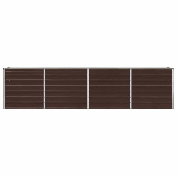 Hochbeet 320x40x77 cm aus verzinktem Stahl, Braun - 34% Rabatt