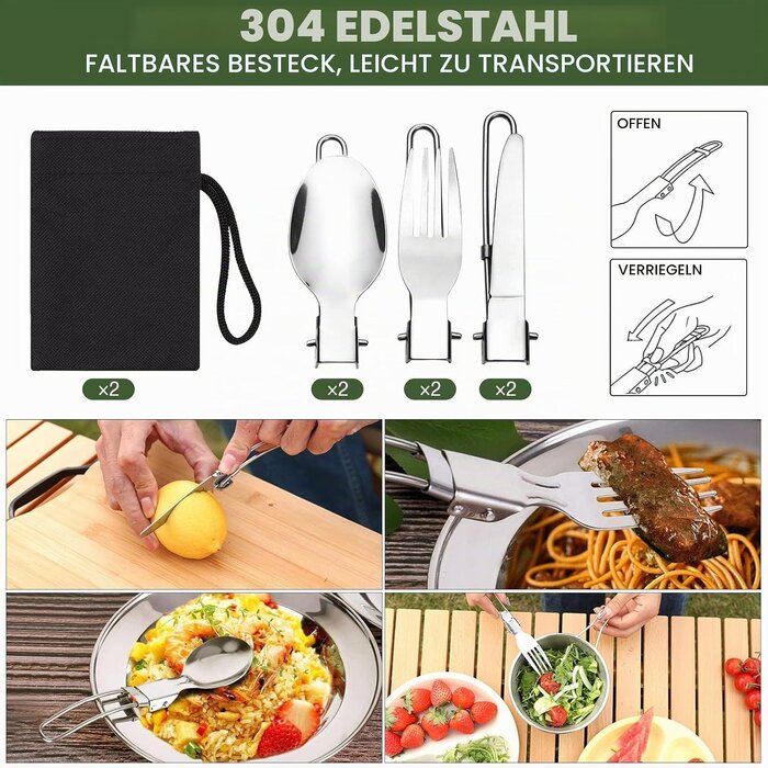 14-tlg. Camping-Kochgeschirr-Set Antihaft - 27% Rabatt