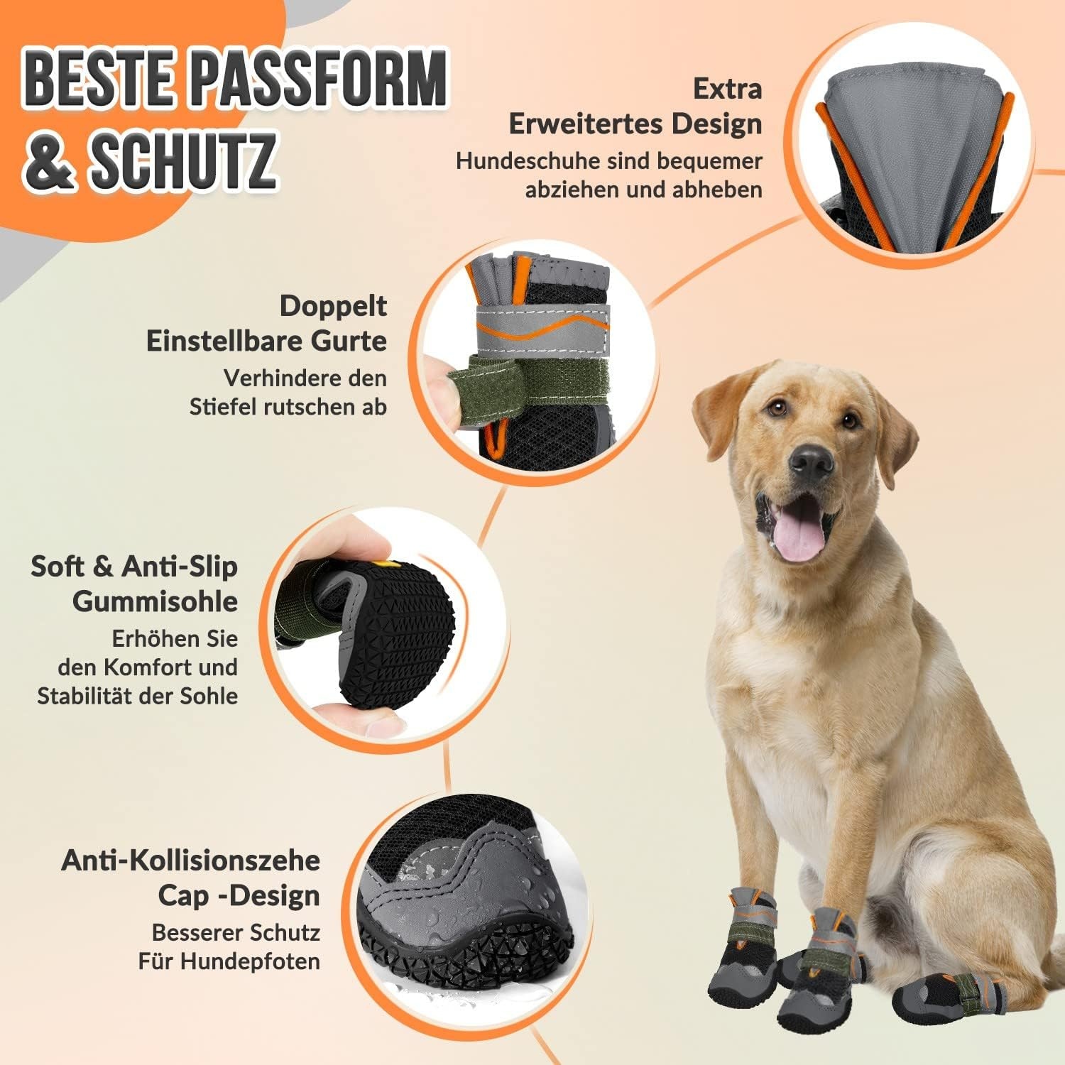 Hundeschuhe Pfotenschutz Größe 2 Schwarz - 30% Rabatt