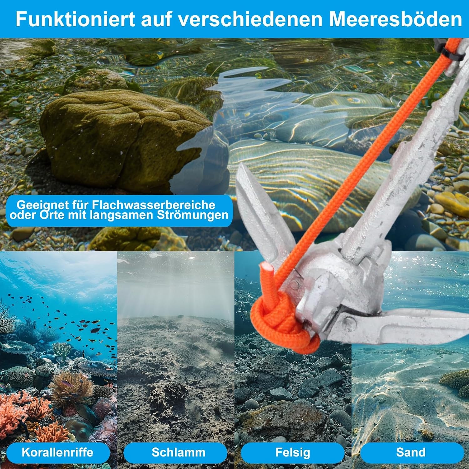 Faltanker Set 0,7 kg für Kajak & SUP - 26% Rabatt