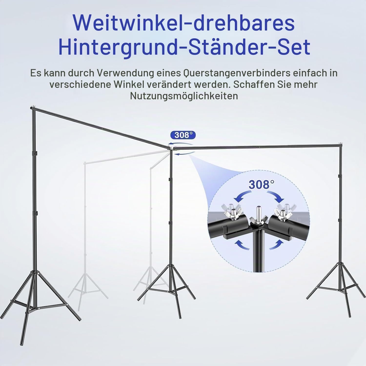 Profi Hintergrundsystem 2,1x6,1m - Schwarz - 34% Rabatt - Ausgepackt