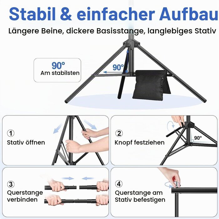 Profi Hintergrundsystem 2,1x6,1m - Schwarz - 34% Rabatt - Ausgepackt