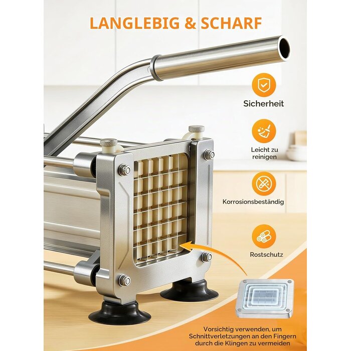 Manueller Pommes-Schneider aus Edelstahl - 29% Rabatt