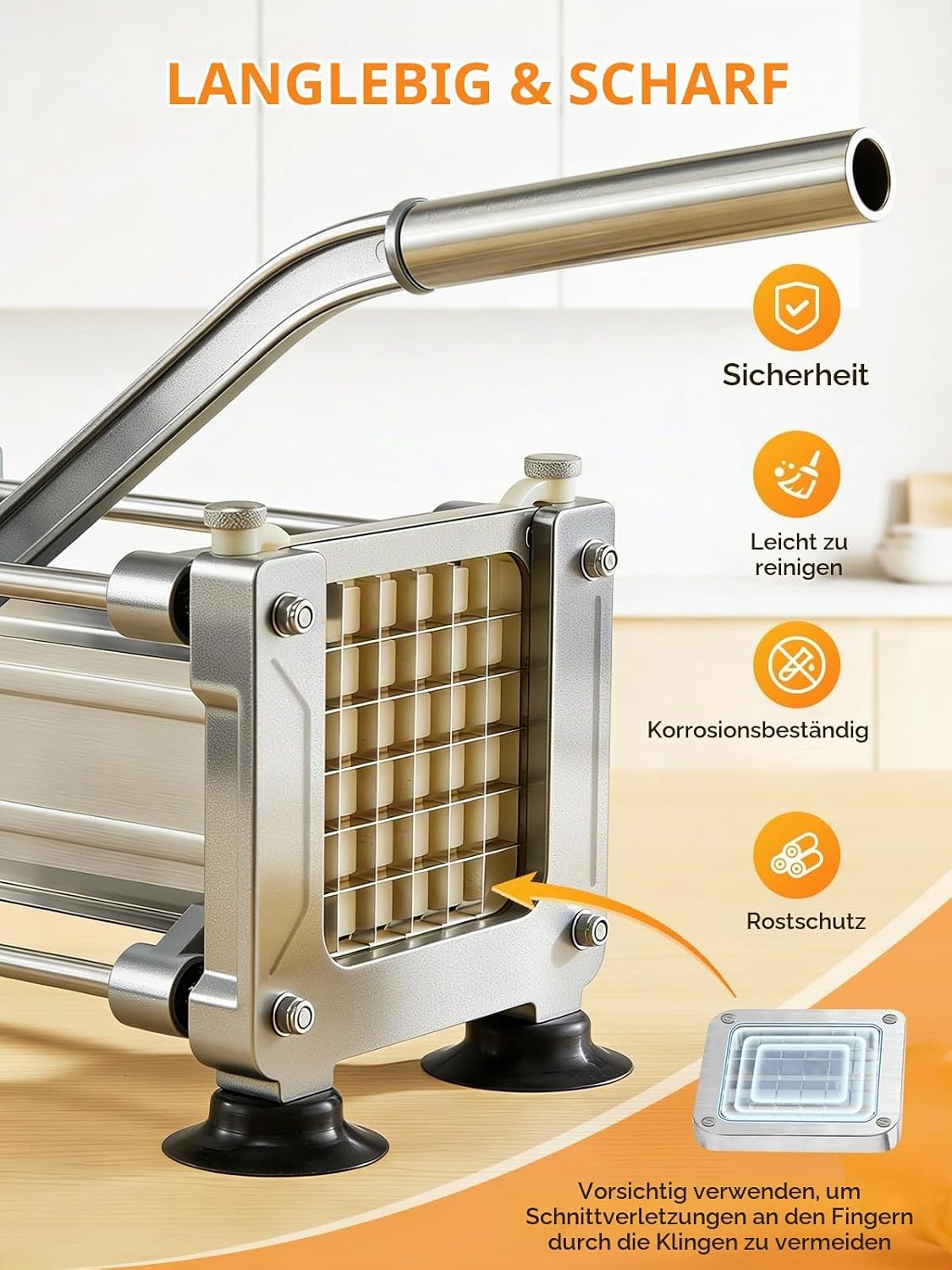 Manueller Pommes-Schneider aus Edelstahl - 29% Rabatt