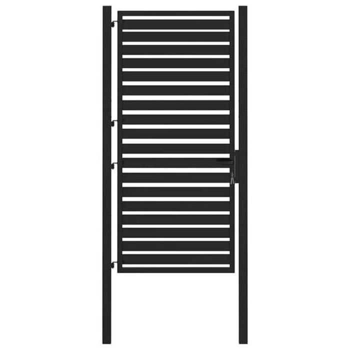 Gartentor abschließbar 100x180 cm Aluminium Schwarz - 35% Rabatt
