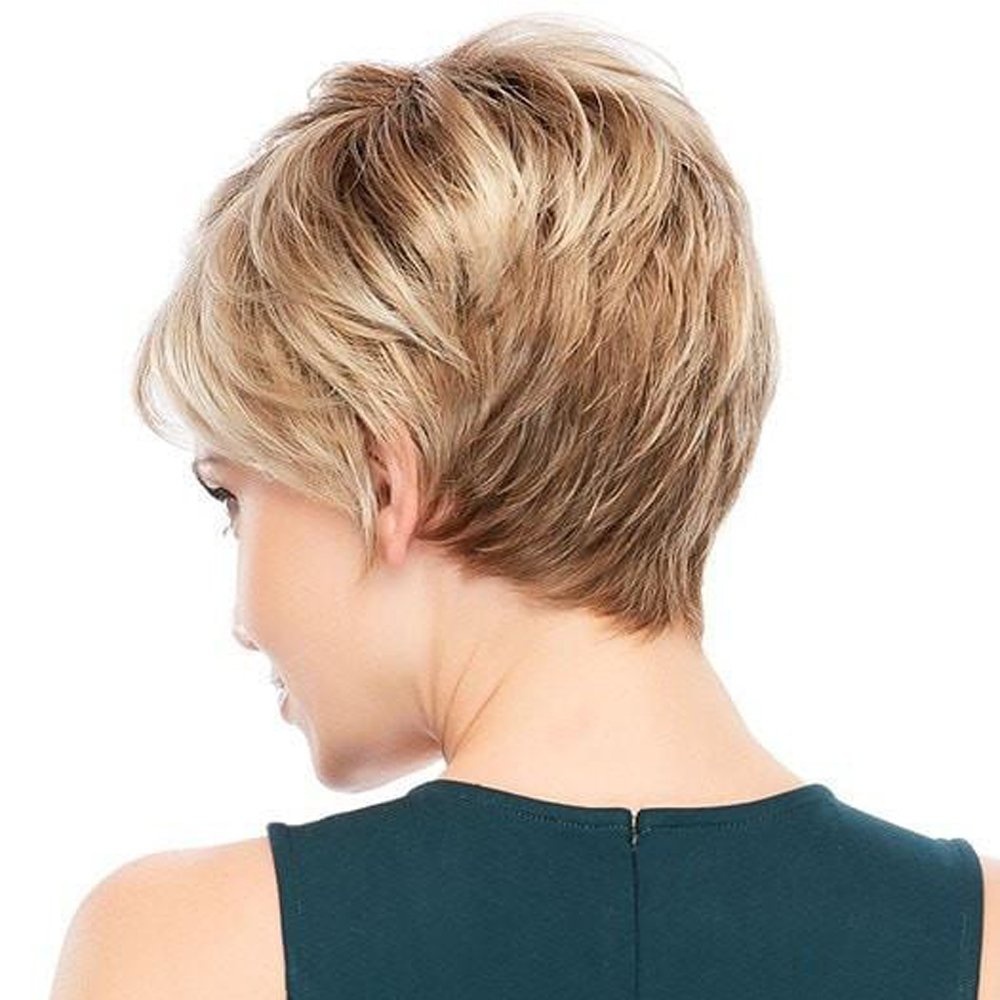 Kurze Damenperücke Blond mit dunklem Haaransatz - 33% Rabatt