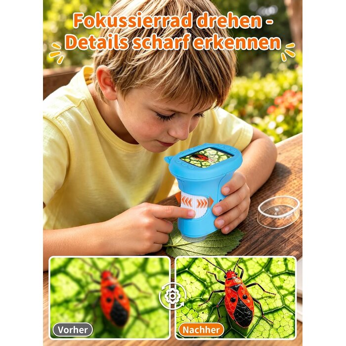 Digitales Kinder-Mikroskop | 1000-fache Vergrößerung | 30% Rabatt