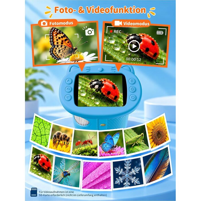 Digitales Kinder-Mikroskop | 1000-fache Vergrößerung | 30% Rabatt
