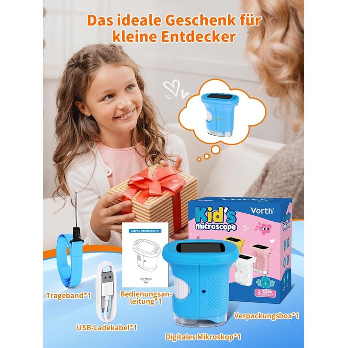 Digitales Kinder-Mikroskop | 1000-fache Vergrößerung | 30% Rabatt
