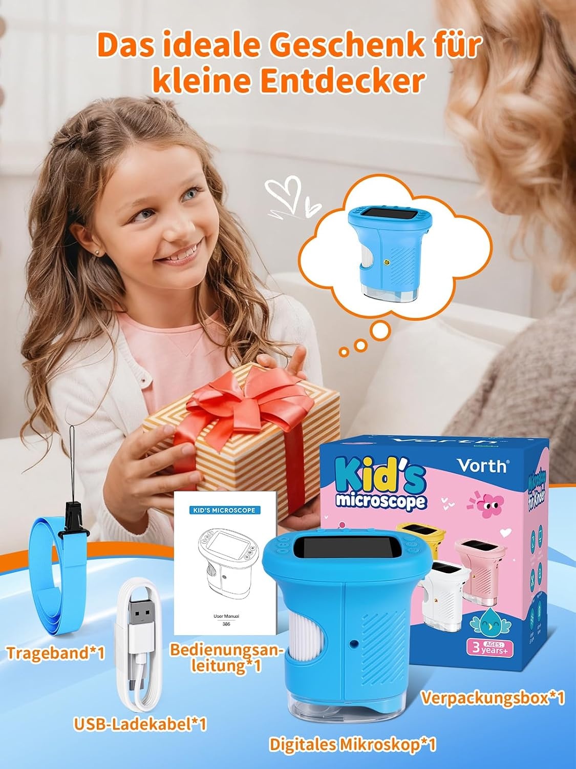 Digitales Kinder-Mikroskop | 1000-fache Vergrößerung | 30% Rabatt