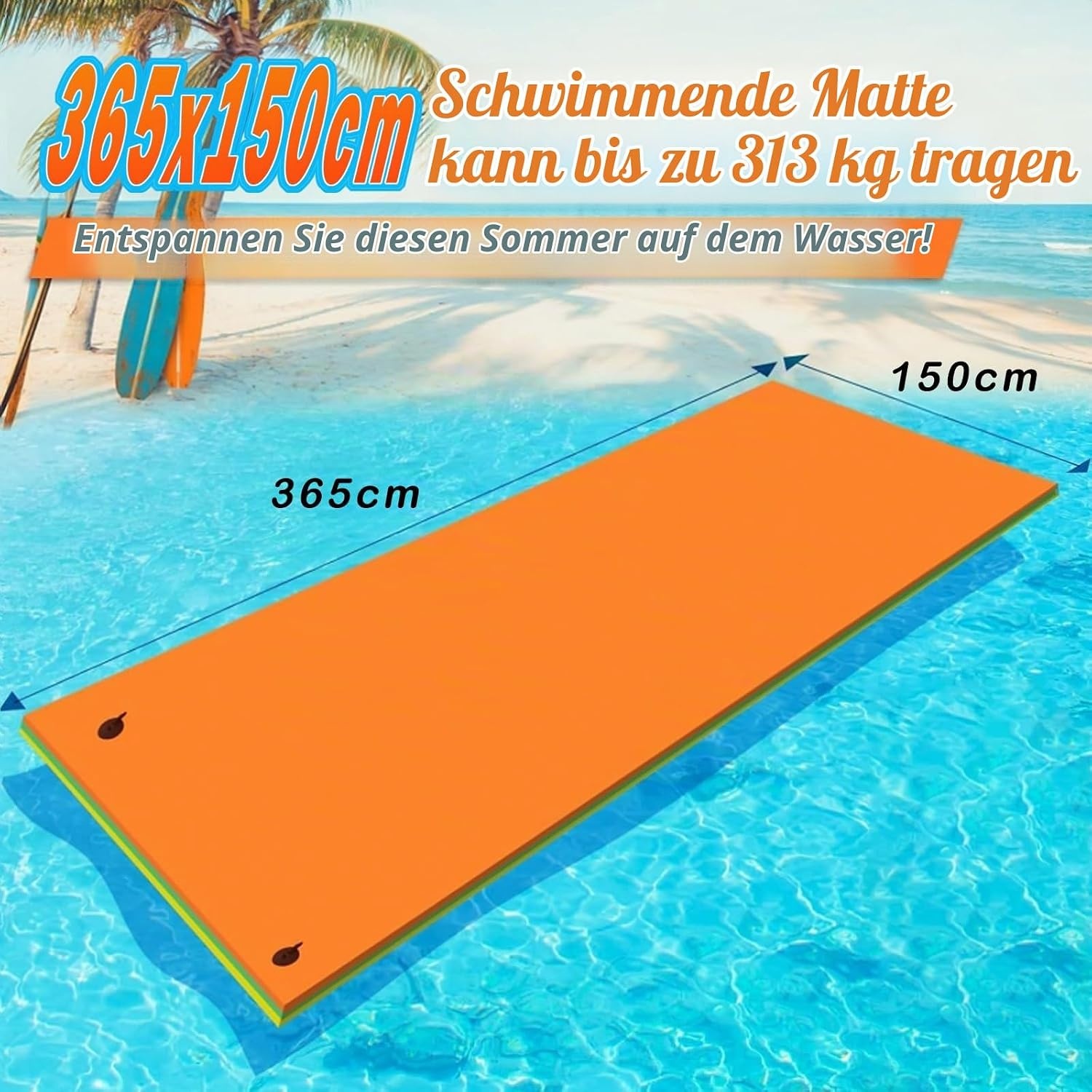 Schwimmmatte 365x150 cm Wasserinsel - 34% Rabatt auf Ausgepackt-Zustand