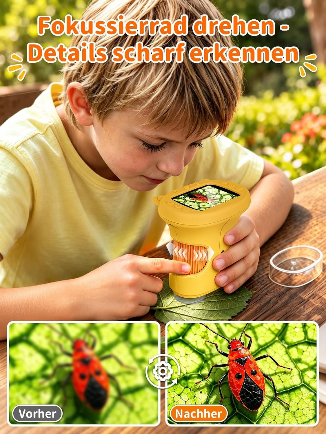 Digitales Kinder-Mikroskop 1000x | 2,4 Zoll Display | 31% Rabatt