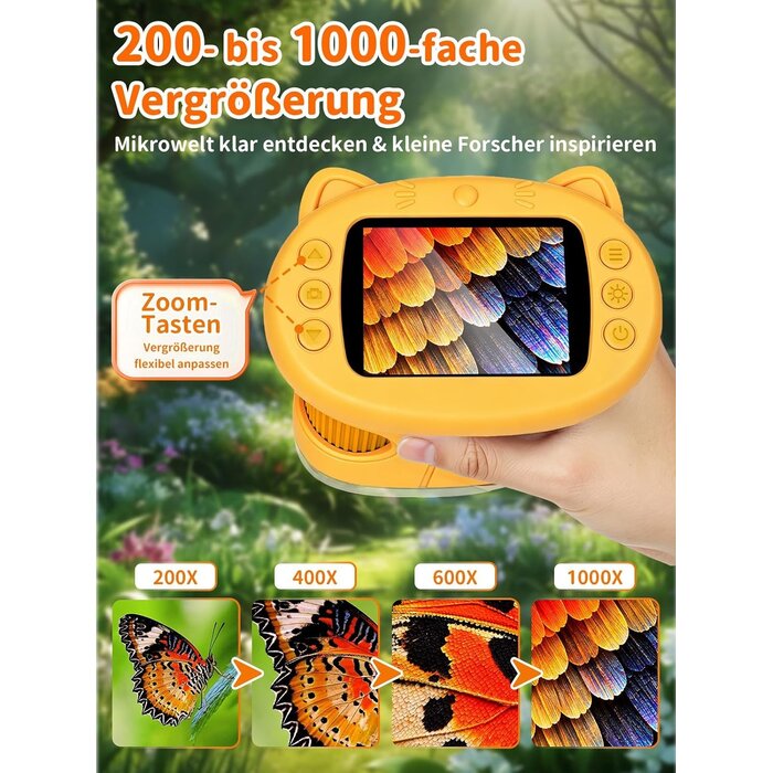Digitales Kinder-Mikroskop 1000x | 2,4 Zoll Display | 31% Rabatt