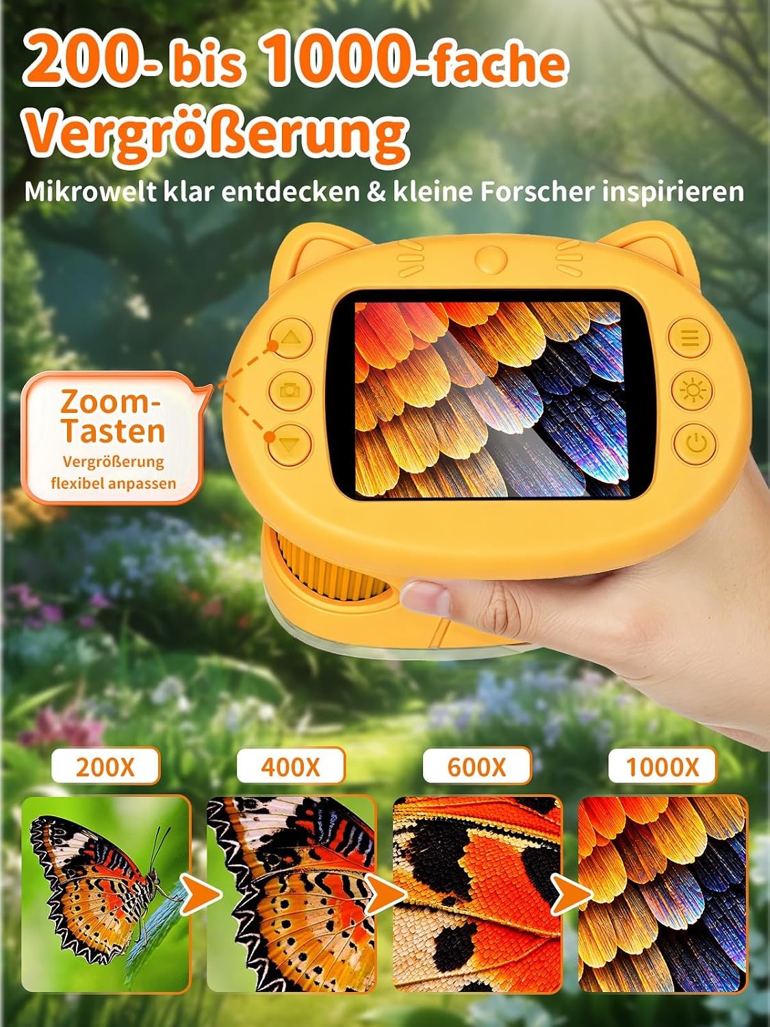 Digitales Kinder-Mikroskop 1000x | 2,4 Zoll Display | 31% Rabatt