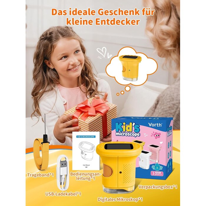 Digitales Kinder-Mikroskop 1000x | 2,4 Zoll Display | 31% Rabatt