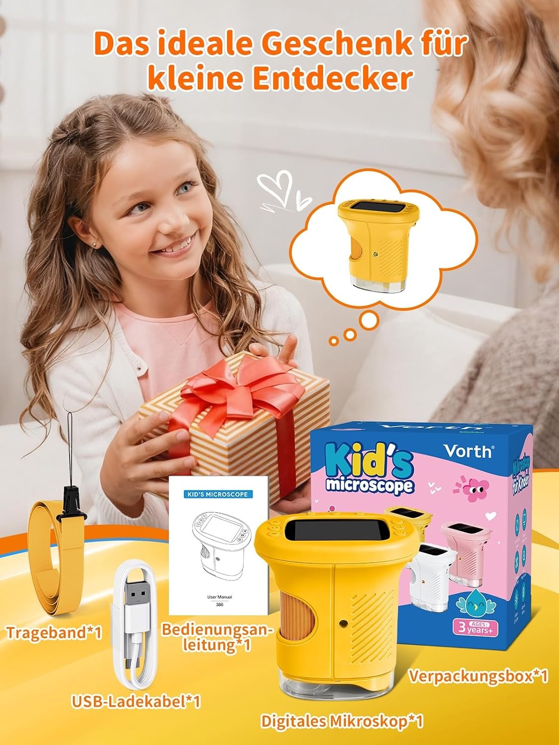 Digitales Kinder-Mikroskop 1000x | 2,4 Zoll Display | 31% Rabatt