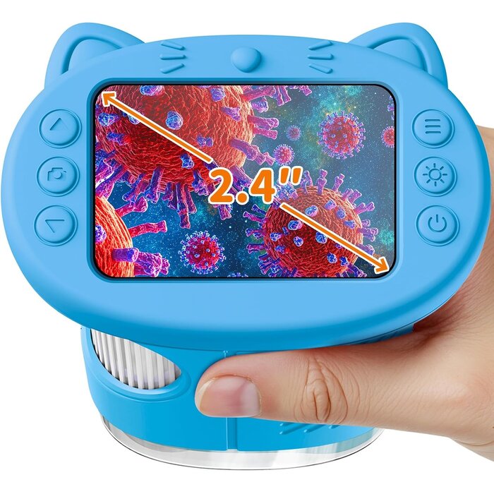 Digitales Kindermikroskop 1000-fach - 2,4 Zoll Display - Blau - 30% Rabatt