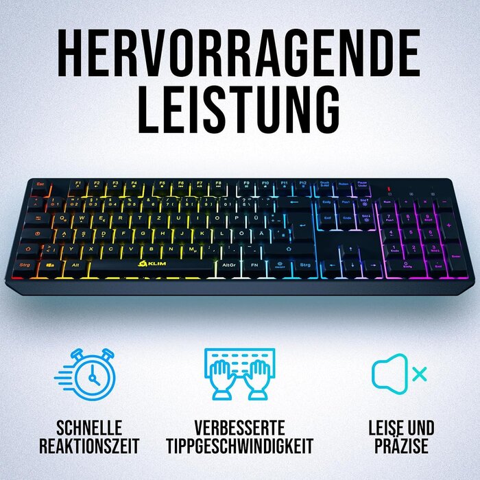 Kabellose Gaming-Tastatur QWERTZ mit RGB-Beleuchtung - 28% Rabatt