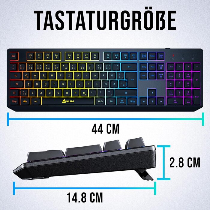 Kabellose Gaming-Tastatur QWERTZ mit RGB-Beleuchtung - 28% Rabatt