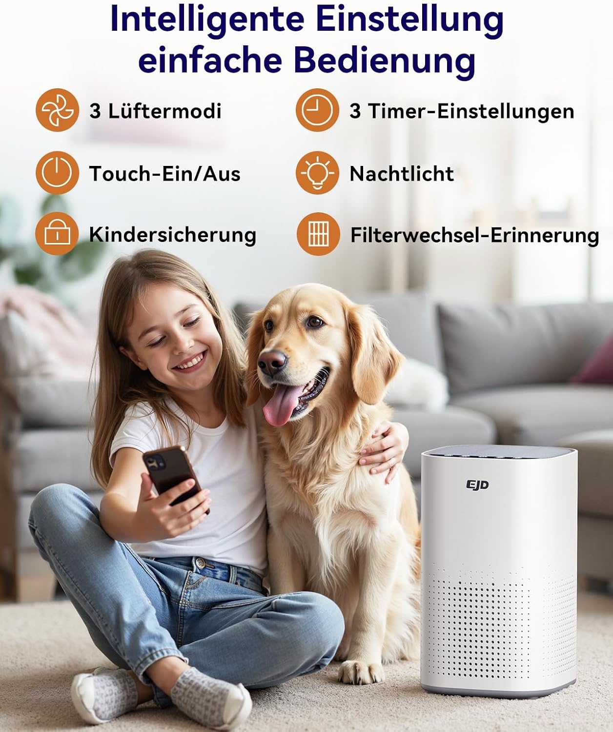 Luftreiniger für 35 m² mit H13 HEPA-Filter, weiß - 33% Rabatt