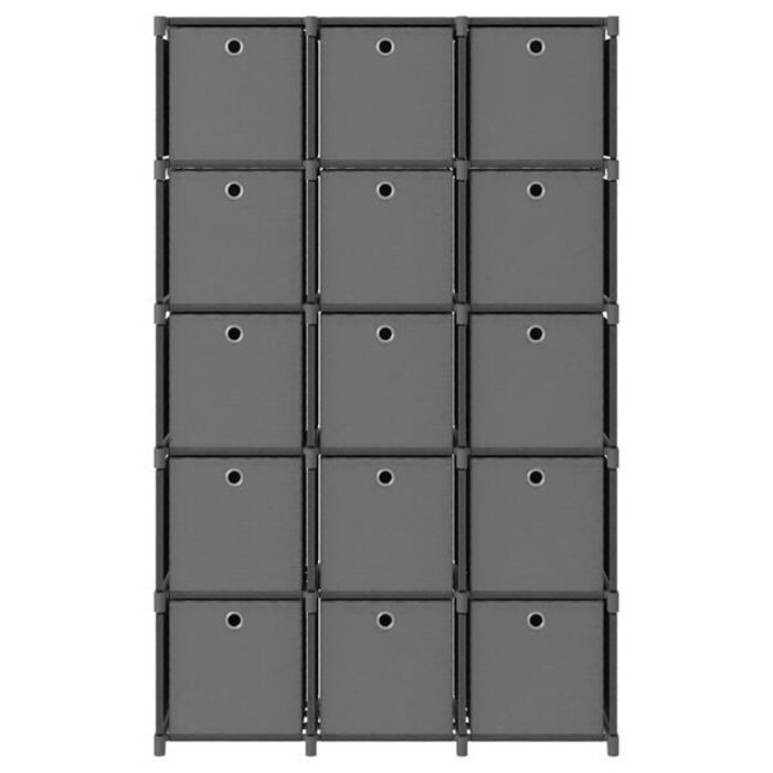 Vidaxl Regal mit 15 Fächern und Stoffboxen, 103 x 30 x 175,5 cm - 34% Rabatt