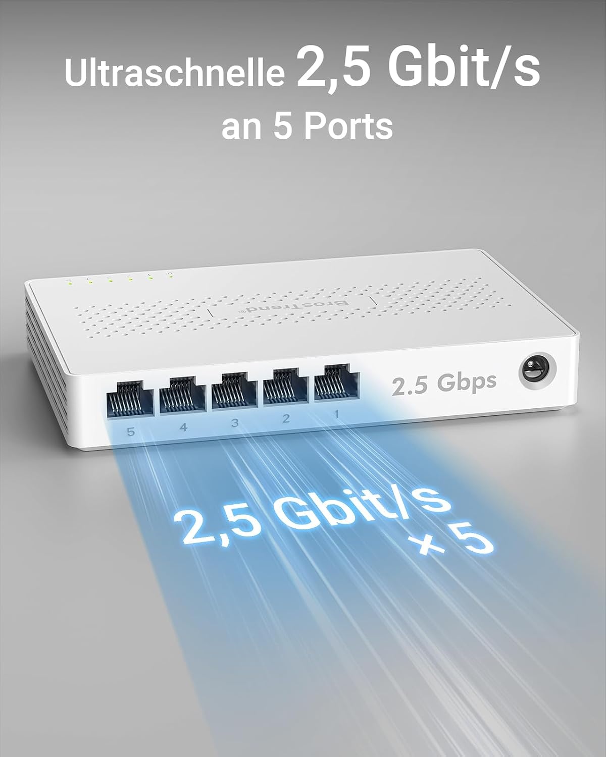 2,5 Gigabit Netzwerk-Switch, 5 Ports, Unmanaged - 33% Rabatt