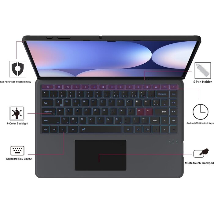 Tastaturhülle 14,6 Zoll für Galaxy Tab S10/S9/S8 Ultra, 34% Rabatt