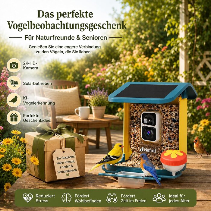 Intelligente Vogel-Futterstation 2K-Kamera Solar Grün - 34% Rabatt